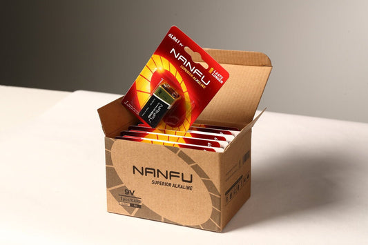 Box of Nanfu 10x 9V1 Alkaline Batteries - Nanfuusa