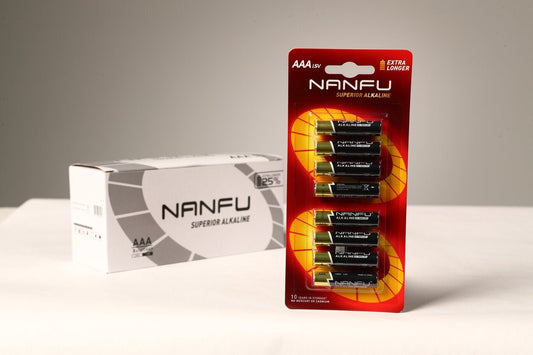 Box of Nanfu 1.5V Alkaline AAA Batteries in 8 Blister Pack - Nanfuusa
