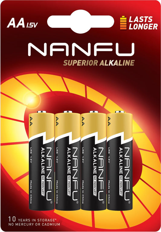 NANFU AA Alkaline Batteries 4 Pack - Nanfuusa