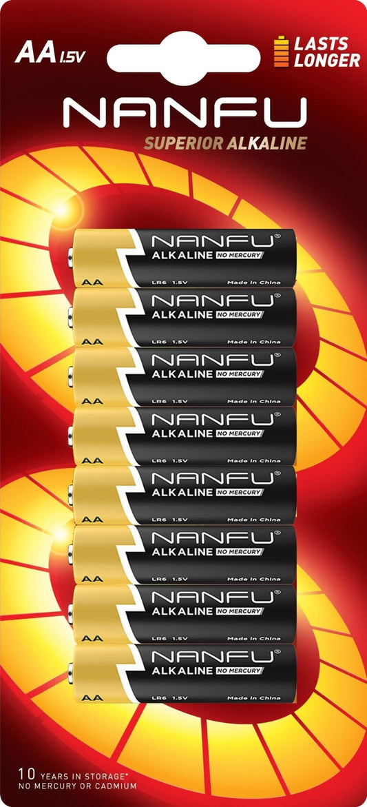 NANFU AA Alkaline Batteries 8 Pack - Nanfuusa