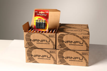 NANFU Alkaline 1.5V AA batteries 4 pack sale by case - Nanfuusa