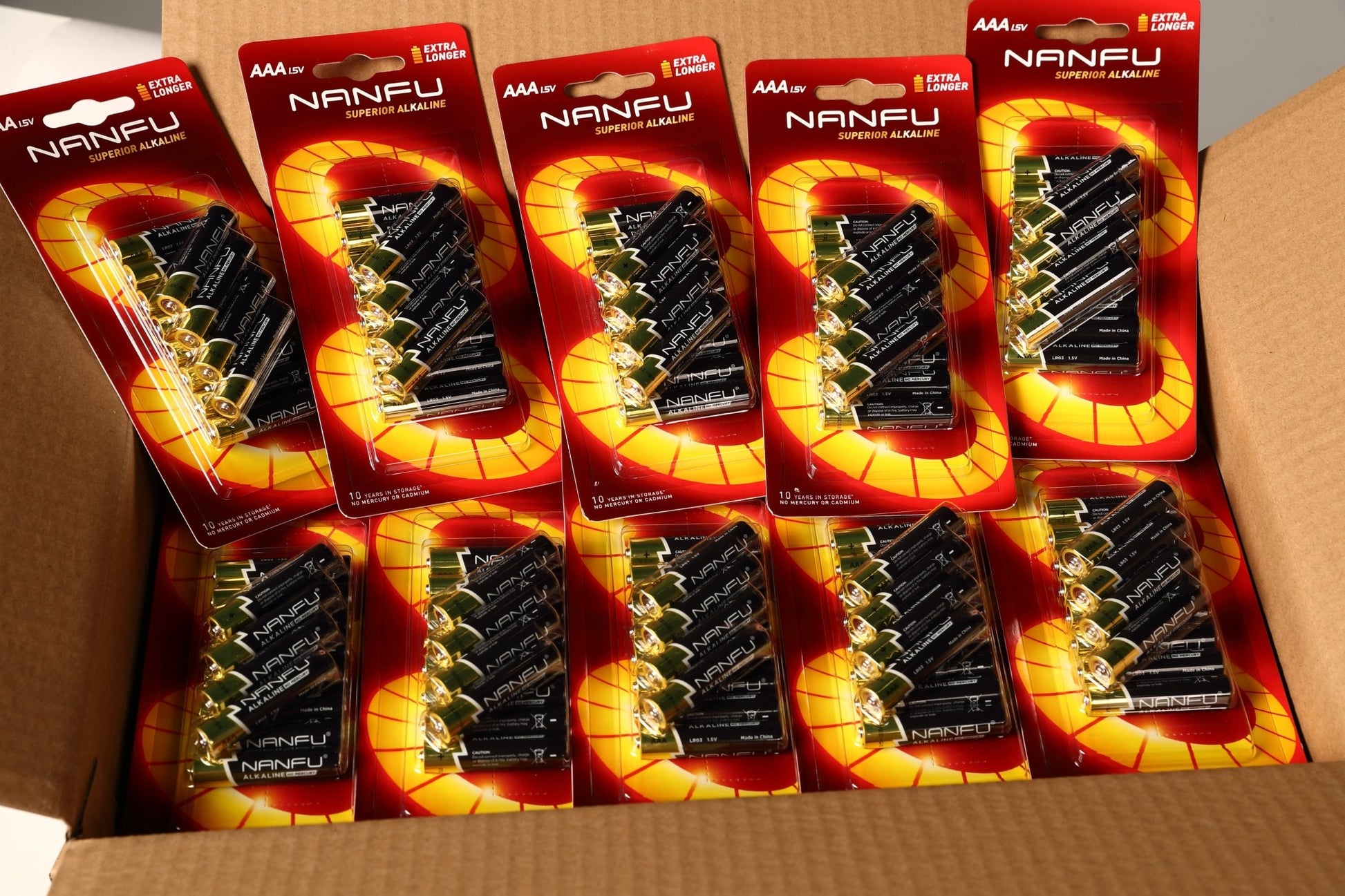 Nanfu Alkaline 1.5V AAA Batteries 12 Blister Pack Case - Nanfuusa